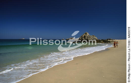 La grande plage de l'île d'Houat. - © Philip Plisson / Plisson La Trinité / AA00019 - Nos reportages photos - Environnement