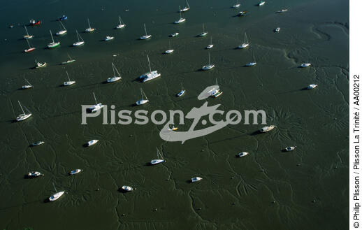 Mouillage dans l'embouchure de la Vilaine. - © Philip Plisson / Plisson La Trinité / AA00212 - Nos reportages photos - Site [56]