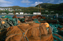 Filets de pêche dans le port de Mallaig. © Philip Plisson / Plisson La Trinité / AA00284 - Photo Galleries - Town [Scot]
