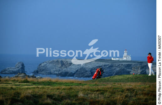 L'anse de Ster Woen avec son golf. - © Philip Plisson / Plisson La Trinité / AA00307 - Nos reportages photos - Golf