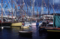 Bateaux à quai décorés de pavois. © Philip Plisson / Plisson La Trinité / AA00600 - Photo Galleries - The major maritime celebrations in Brest