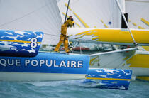 Banque Populaire et Chauss'Europ en bord à bord. © Guillaume Plisson / Plisson La Trinité / AA01132 - Nos reportages photos - Course