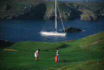 Partie de golf à Belle-île. © Philip Plisson / Plisson La Trinité / AA01228 - Nos reportages photos - Morbihan