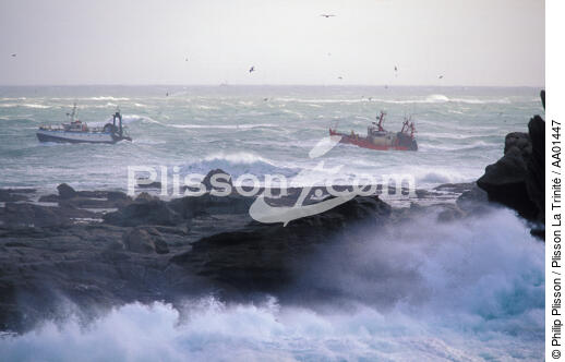 Retour de pêche par gros temps. - © Philip Plisson / Plisson La Trinité / AA01447 - Photo Galleries - Wild coast