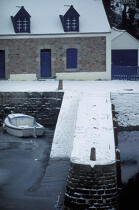 Le Bono sous la neige. © Philip Plisson / Plisson La Trinité / AA01528 - Photo Galleries - Morbihan