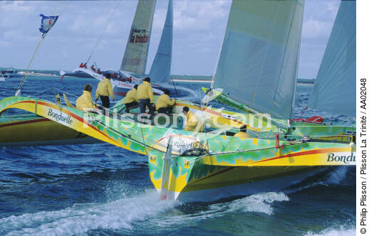 Jean Le Cam à bord de Bonduelle - © Philip Plisson / Plisson La Trinité / AA02048 - Photo Galleries - Personality