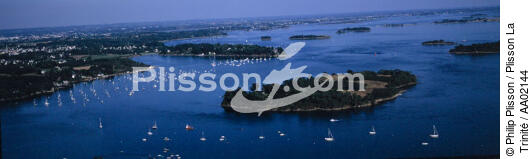 Golfe du morbihan. - © Philip Plisson / Plisson La Trinité / AA02144 - Nos reportages photos - Panoramique horizontal