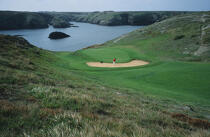 Le golf de la Pointe des Poulains © Philip Plisson / Plisson La Trinité / AA02996 - Photo Galleries - Golf