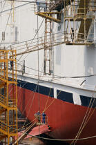 Carénage du flanc d'un navire © Philip Plisson / Plisson La Trinité / AA03048 - Nos reportages photos - Site [44]
