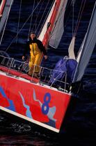 Catherine Chabaud à bord de son 60 pieds Whirpool © Guillaume Plisson / Plisson La Trinité / AA03239 - Nos reportages photos - Personnalité