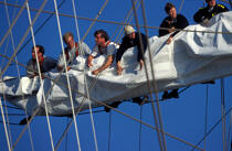 Dans la mâture d'un grand voilier © Philip Plisson / Plisson La Trinité / AA03329 - Nos reportages photos - Rassemblement
