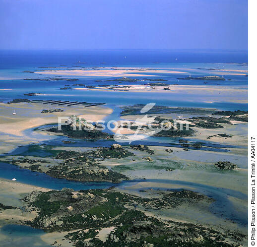 Paysaga aérien de Chausey à marée basse. - © Philip Plisson / Plisson La Trinité / AA04117 - Nos reportages photos - Ile [50]
