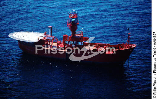 Sevenstones, bateau phare. - © Philip Plisson / Plisson La Trinité / AA04697 - Nos reportages photos - Phare [Angleterre]