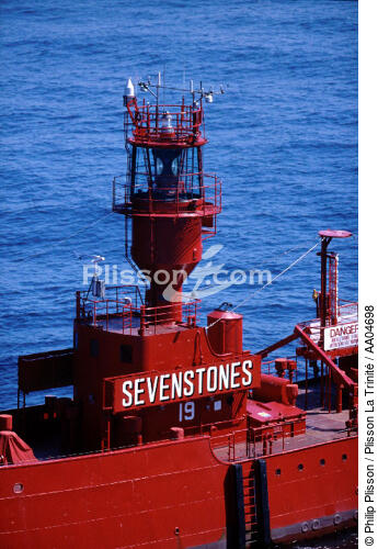 Bateau phare le Sevenstones. - © Philip Plisson / Plisson La Trinité / AA04698 - Photo Galleries - Lighthouse [England]