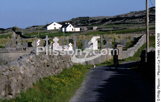 Cimetière sur Inishmore. - © Philip Plisson / Plisson La Trinité / AA04769 - Nos reportages photos - Muret
