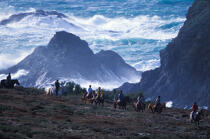 Randonnée équestre à Belle-Ile en mer. © Philip Plisson / Plisson La Trinité / AA04792 - Photo Galleries - Horse trekking