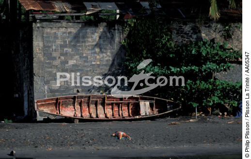 Epave d'un gommier sur la plage du Carbet [Martinique] - © Philip Plisson / Plisson La Trinité / AA05347 - Photo Galleries - Boat graveyard
