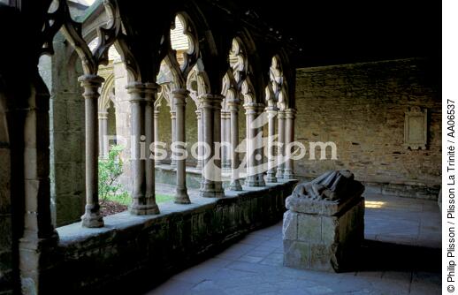 Le cloître de la cathédrale de Tréguier. - © Philip Plisson / Plisson La Trinité / AA06537 - Nos reportages photos - Cathédrale