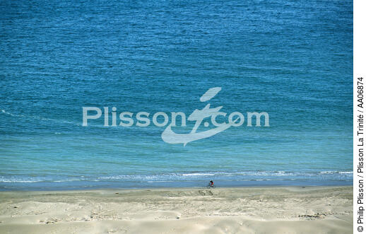 Balade à vélo sur une plage de Camargue. - © Philip Plisson / Plisson La Trinité / AA06874 - Nos reportages photos - Vélo