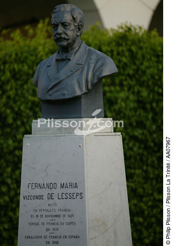 Buste deFerdinand De Lesseps, l'initiateur du canal de Panama. - © Philip Plisson / Plisson La Trinité / AA07967 - Photo Galleries - Town [Panama]