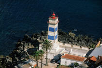 Le phare de Santa Marta au Portugal. © Philip Plisson / Plisson La Trinité / AA08574 - Nos reportages photos - Santa Marta