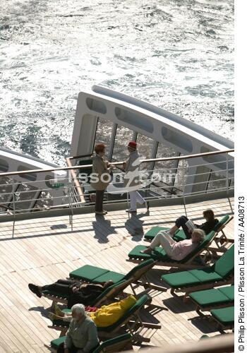 A bord du Queen Mary II. - © Philip Plisson / Plisson La Trinité / AA08713 - Nos reportages photos - Queen Mary II [le]