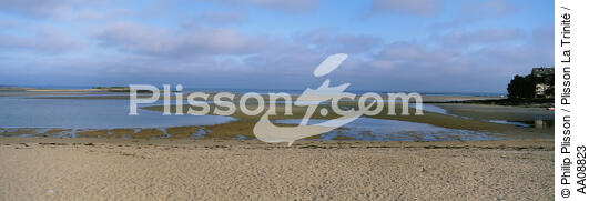 La plage du Men Du à la Trinité sur mer.. - © Philip Plisson / Plisson La Trinité / AA08823 - Photo Galleries - Low tide
