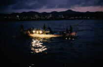 Fishing in the Azores. © Philip Plisson / Plisson La Trinité / AA08860 - Photo Galleries - Fishing by lamplight