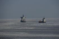 Brise-glace en Mer Baltique. © Philip Plisson / Plisson La Trinité / AA09095 - Nos reportages photos - Mer Baltique