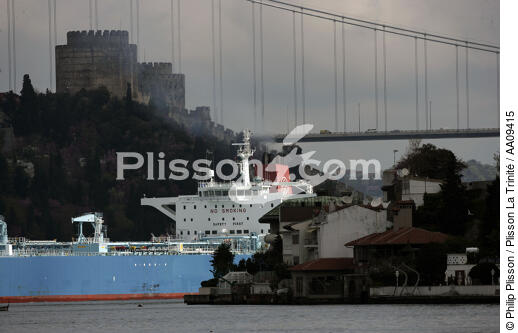 Traffic on the Bosphorus. - © Philip Plisson / Plisson La Trinité / AA09415 - Photo Galleries - Cargo ship carrying methane