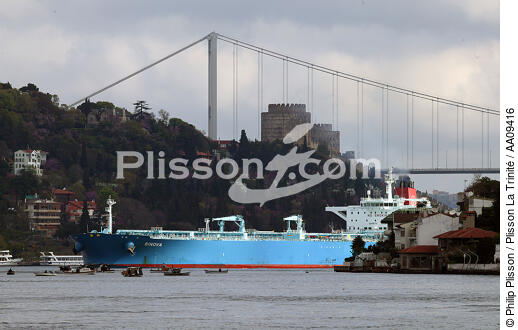 Traffic on the Bosphorus. - © Philip Plisson / Plisson La Trinité / AA09416 - Photo Galleries - Cargo ship carrying methane