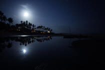 Une plage de Jericoacoara de nuit. © Philip Plisson / Plisson La Trinité / AA10112 - Nos reportages photos - Pleine lune