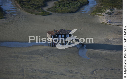 Maison sur pilotis sur l'île aux Oiseaux. - © Philip Plisson / Plisson La Trinité / AA10358 - Nos reportages photos - Pavillon