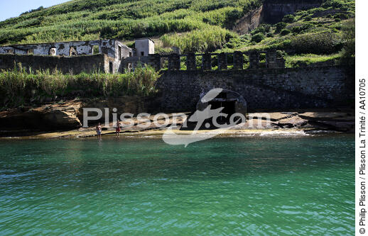 Paysage littoral d' Horta aux Açores. - © Philip Plisson / Plisson La Trinité / AA10705 - Nos reportages photos - Ruine