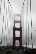 The Golden Gate in the fog. © Philip Plisson / Plisson La Trinité / AA11313 - Photo Galleries - Suspended bridge