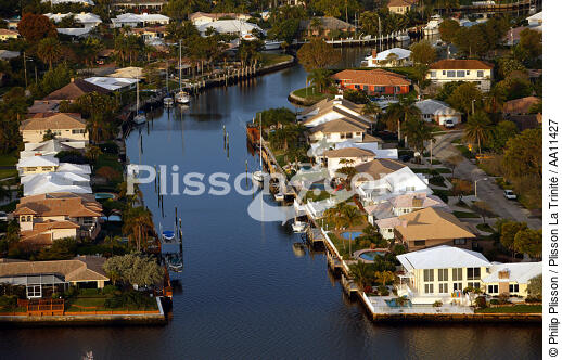 Maisons sur les côtes de Miami. - © Philip Plisson / Plisson La Trinité / AA11427 - Nos reportages photos - Miami