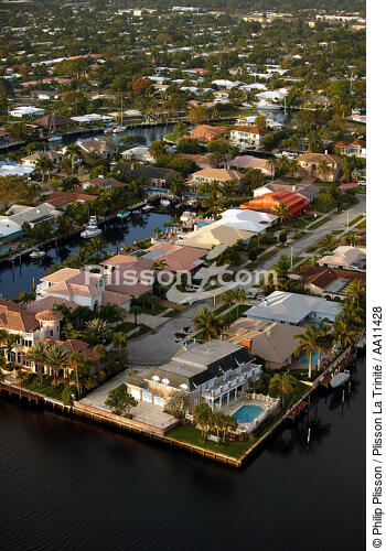 Maisons sur les côtes de Miami. - © Philip Plisson / Plisson La Trinité / AA11428 - Nos reportages photos - Ville [Floride]