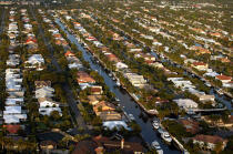 Maisons sur les côtes de Miami. © Philip Plisson / Plisson La Trinité / AA11431 - Nos reportages photos - Palmier