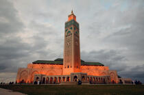 La Mosquée Hassan II à Casablanca. © Philip Plisson / Plisson La Trinité / AA11652 - Nos reportages photos - Crépuscule