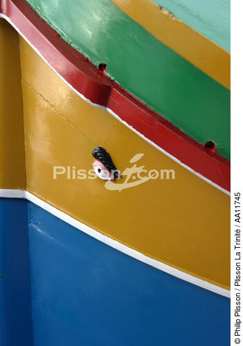 Peintures sur les coques de bateaux maltais. - © Philip Plisson / Plisson La Trinité / AA11745 - Nos reportages photos - Ile [Malte]