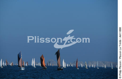 Rigging during the gathering of Brest 96. - © Philip Plisson / Plisson La Trinité / AA11888 - Photo Galleries - Blue sky