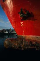 Bulbe d'un bateau dans le port de Brest. © Philip Plisson / Plisson La Trinité / AA11944 - Nos reportages photos - Brest