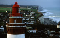 Le phare d'Ault. © Philip Plisson / Plisson La Trinité / AA12163 - Nos reportages photos - Picardie