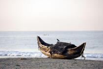 Sur la plage de Kovallam. © Philip Plisson / Plisson La Trinité / AA12646 - Nos reportages photos - Etats [Inde]