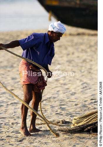 On the beach of Kovallam. - © Philip Plisson / Plisson La Trinité / AA12648 - Photo Galleries - Town [Kerala]