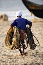 On the beach of Kovallam. © Philip Plisson / Plisson La Trinité / AA12649 - Photo Galleries - Town [Kerala]
