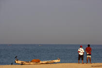 Sur la plage de Kovallam. © Philip Plisson / Plisson La Trinité / AA12650 - Nos reportages photos - Inde