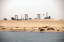 Le canal de Suez. © Philip Plisson / Plisson La Trinité / AA12820 - Nos reportages photos - L'Egypte vue du ciel