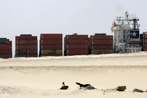 Sur le canal de Suez. © Philip Plisson / Plisson La Trinité / AA12826 - Nos reportages photos - L'Egypte vue du ciel
