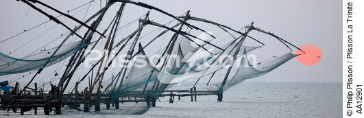 Chinese net. - © Philip Plisson / Plisson La Trinité / AA12901 - Nos reportages photos - Kerala
